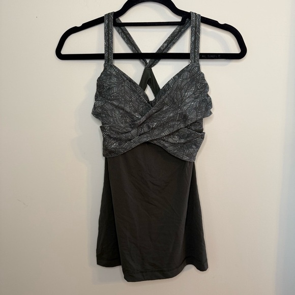 LULULEMON Wrap It Up Tank Jazzy White Gator Green 6 - Picture 4 of 10